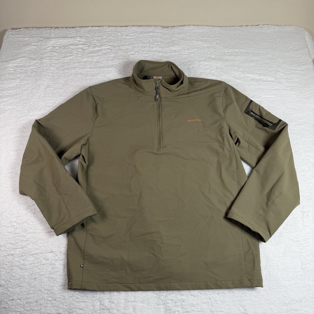 Merrell Men's Large Green 1/4 Zip Jacket Hiking Outdoors